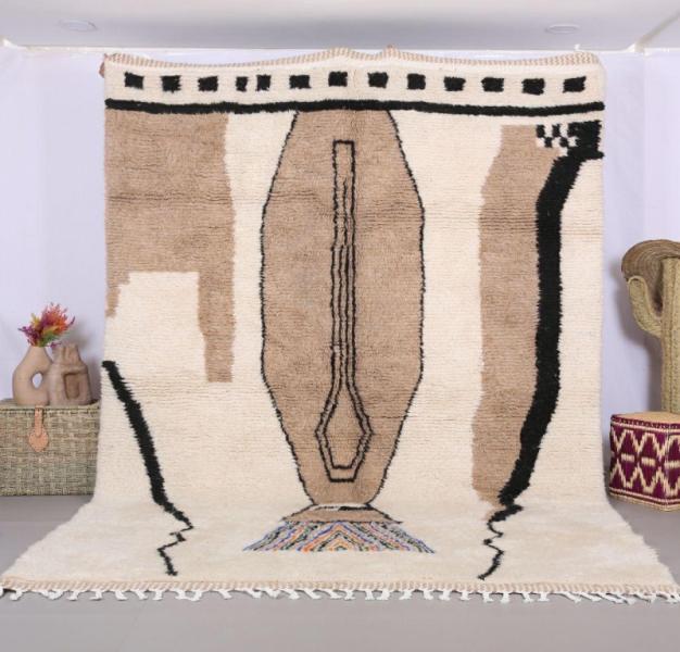 White Haris Marokkaans handgemaakt tapijt